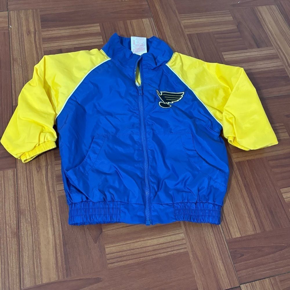 NHL Vintage 90’s Kid‎ Athlete St.Louis Blues Hickey Nylon Windbreaker Jacket 12M